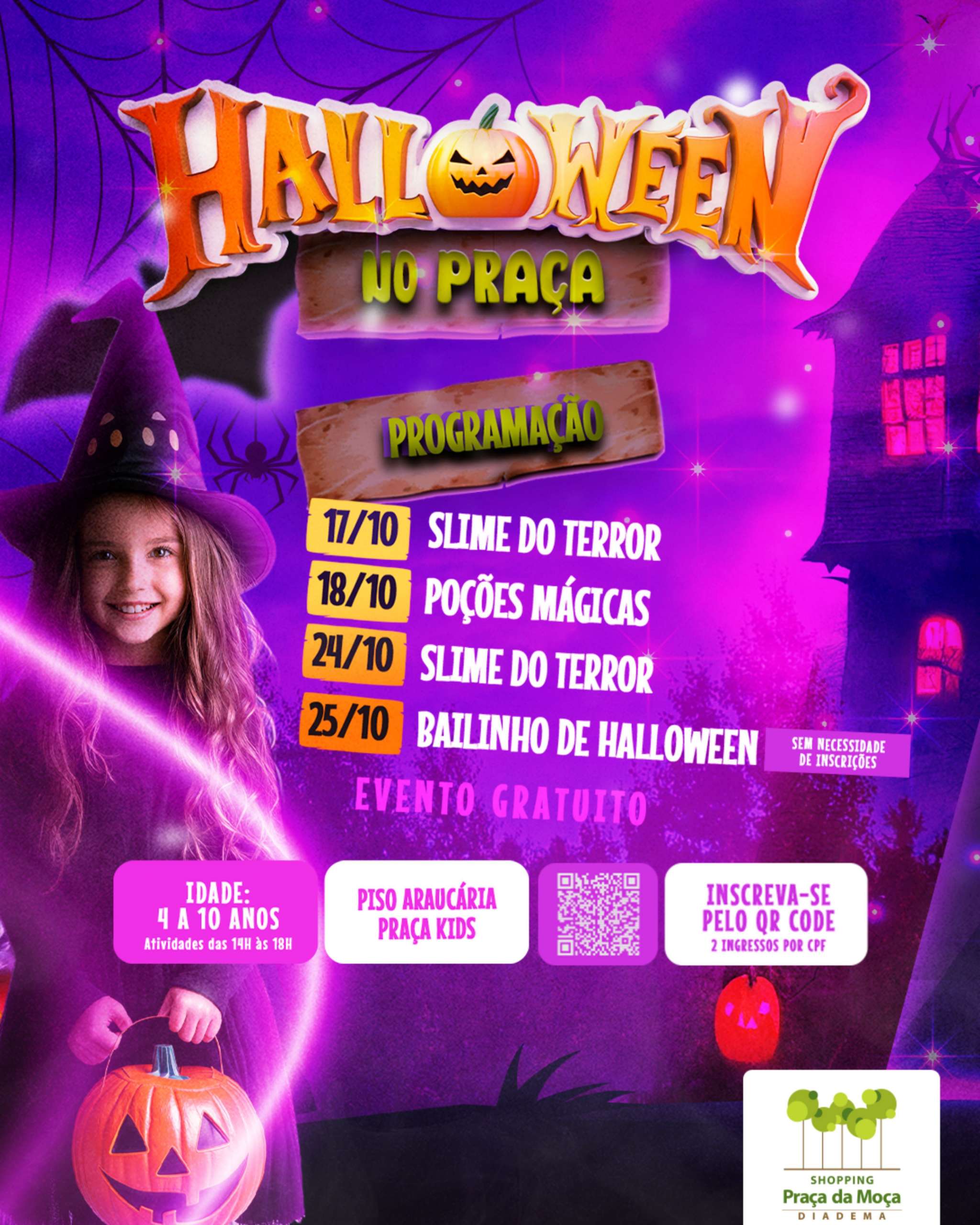 Halloween no Praça no Shopping Praça da Moça